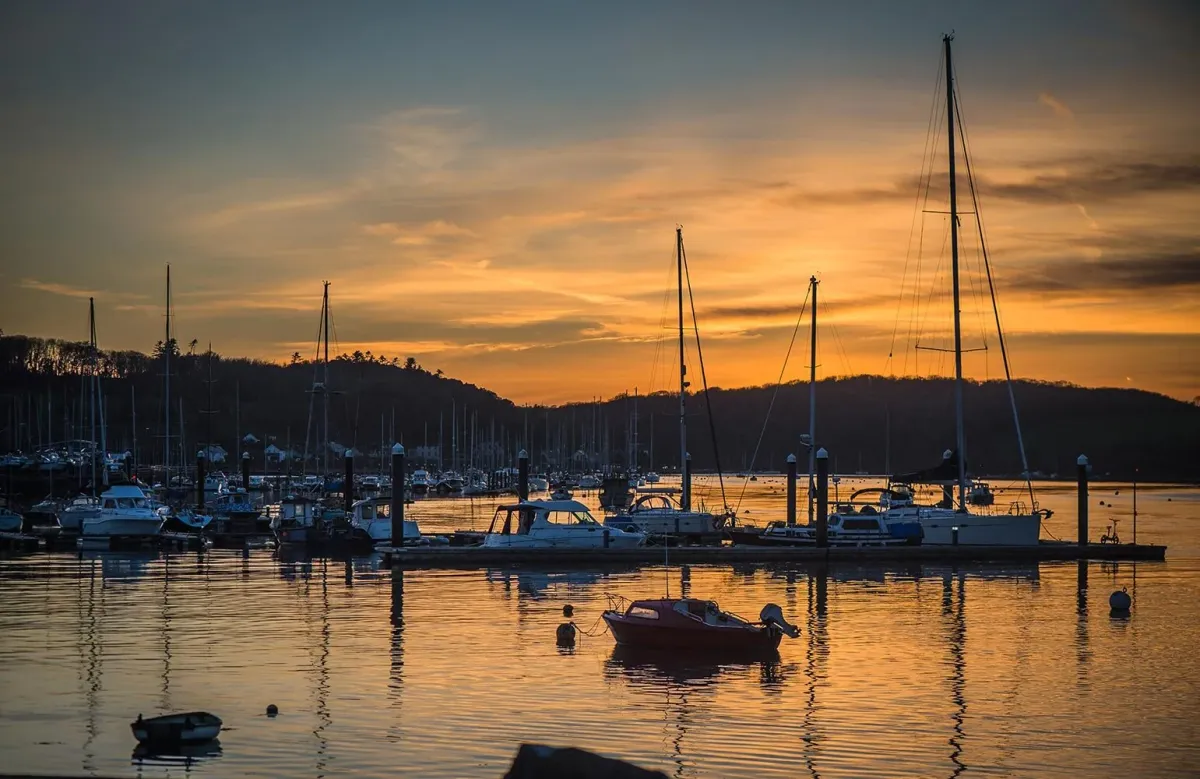 Crosshaven harbour at sunset